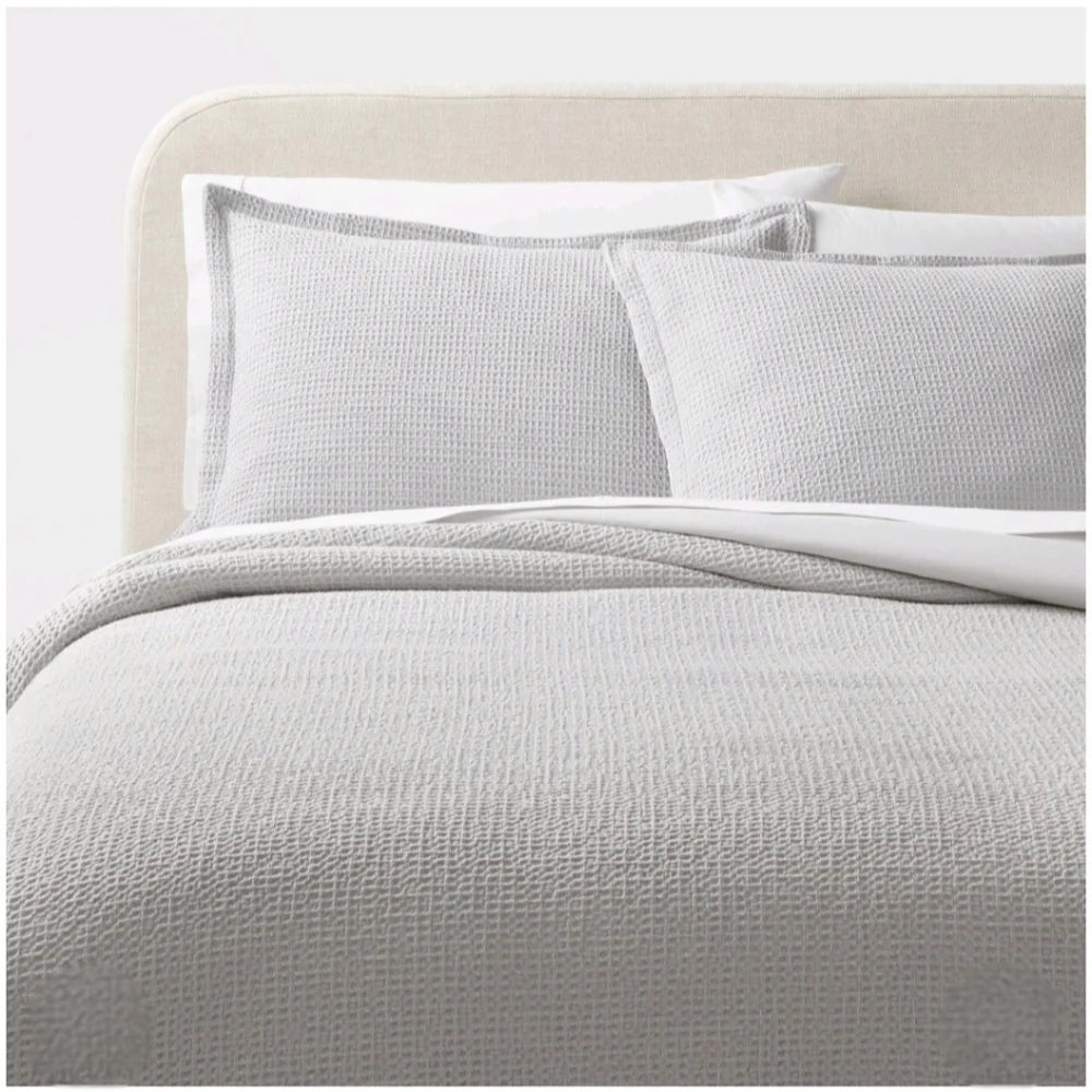 Threshold Twin/Twin Extra Long Washed Waffle WeaveDuvet Cover and Sham Set Ligh